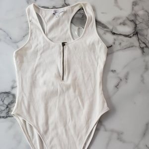 White racer back bodysuit